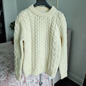 SOLD Saint Laurent Cream Cable Knit Sweater